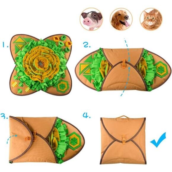 Snuffle Mat Pet Dog Feeding Mat, Durable Interactive Dog puzzle Toys - Picture 5 of 7